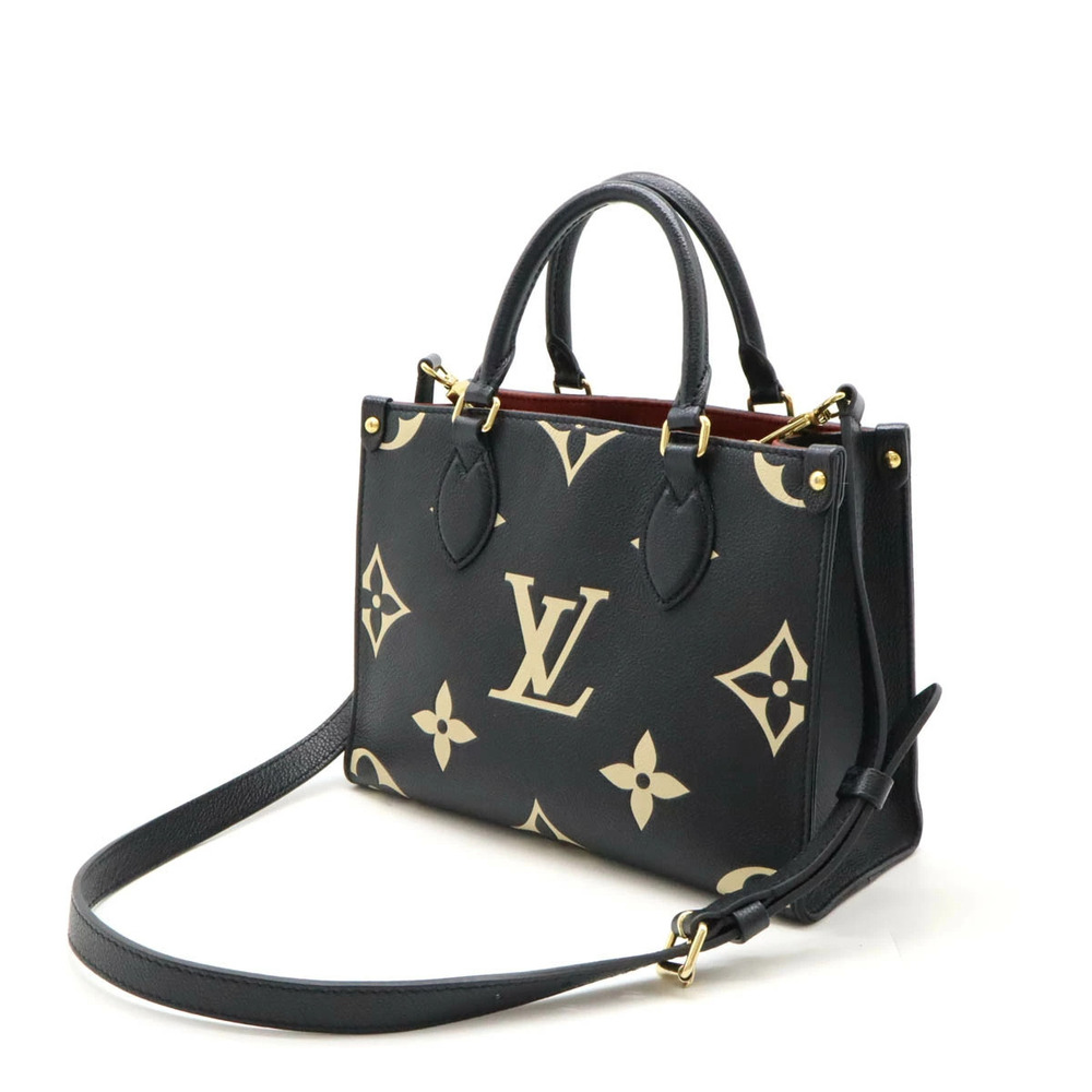 LOUIS VUITTON Monogram Empreinte OnTheGo Handbag Shoulder Bicolor Black Beige - Picture 2 of 6
